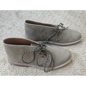 NWOB Land's End Men's Olive Green Leather Chukka Boots Lactae Hevea Sole SZ 10